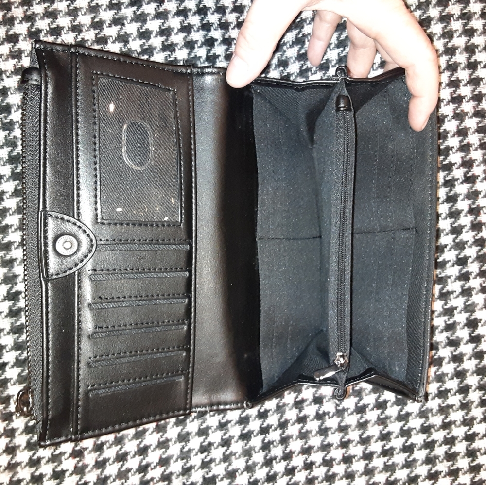 Black faux leather wallet